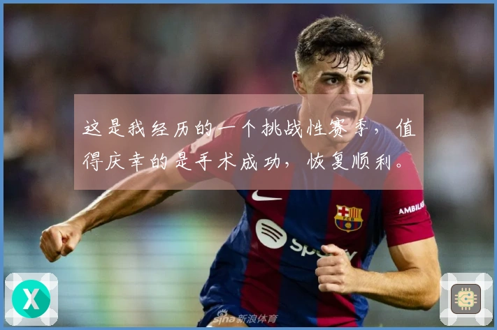 这是我经历的一个挑战性赛季，值得庆幸的是手术成功，恢复顺利。